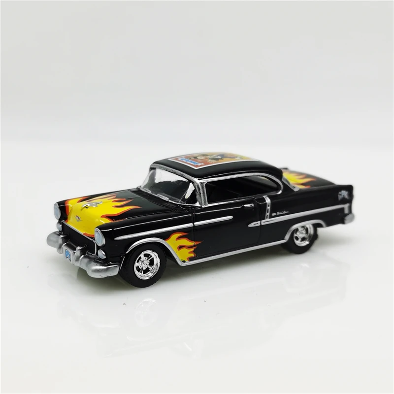 

Greenlight 1:64 Greaser Greg 1955 Bel Air with Flames Black No Box