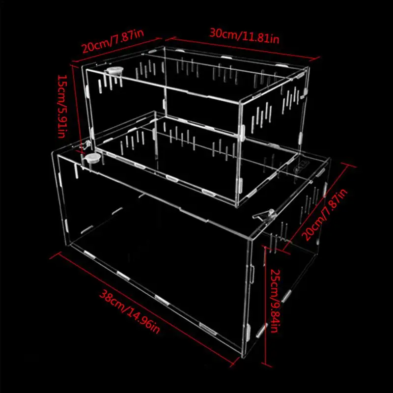 Прозрачная коробка для кормления рептилий домик пауков скорпионов змей