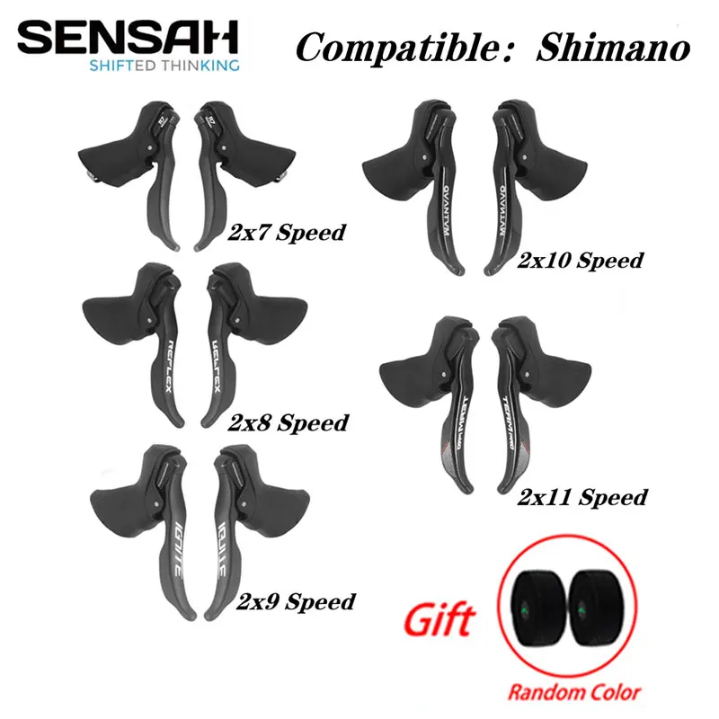 

SENSAH Road Bike Shifters 2x7 2x8 2x9 2x10 Speed Brake Lever 16/18/20 Speed Bicycle Derailleur For Shimano Sora Tiagra Claris