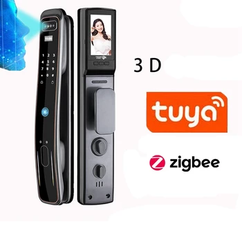 Tuya Zigbee Wifi Smart Lock 3D Face Recognition Fingerprint Password APP Remote Control Electronic Door Lock Security Home Gate