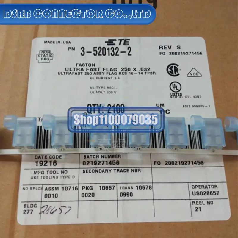 

50 шт./лот 100% новый и оригинальный 3-520132-2 для 14-16AWG