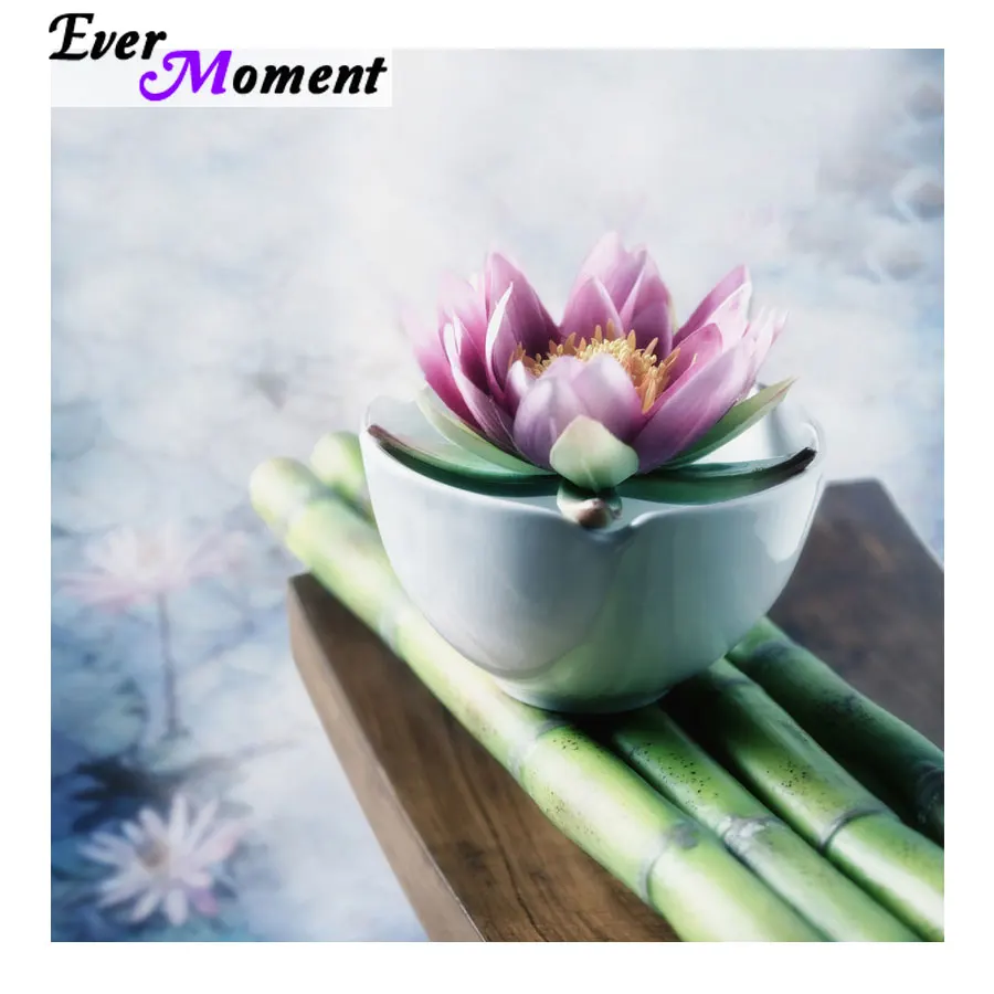 Алмазная картина Ever Moment Лотос Бамбук