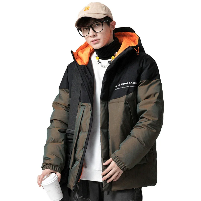 Winter New White Duck Down Warm Youth Jacket Thick Chameleon Trend Fabric Daily Men's Casual Down Jacket men puffer jacket M-4XL