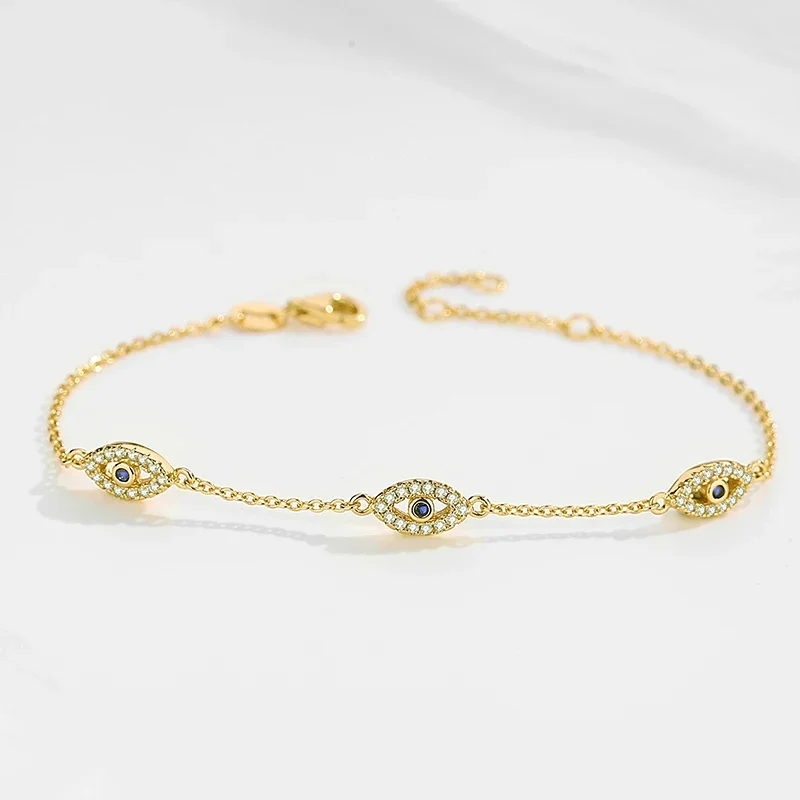 TONGZHE Шарм из стерлингового серебра 925 пробы браслет с синим глазом турецкий от