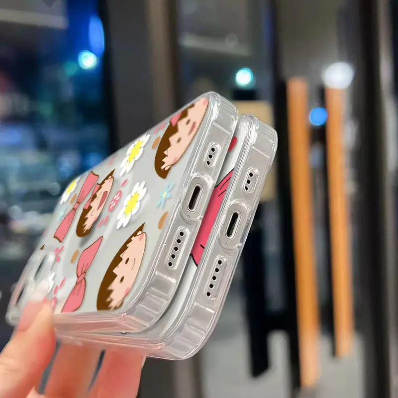 Магнитный чехол для телефона C-Chibi Maruko-chans Magsafe iPhone 16 15 14 13 12 11 8 7 Plus Pro Max X XR XSMax мягкий