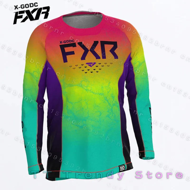 

X-GODC FXR Downhill Jerseys Mountain Bike MTB Shirts Offroad DH Motorcycle Motocross Sportwear Racing Bike Cycling Clothing