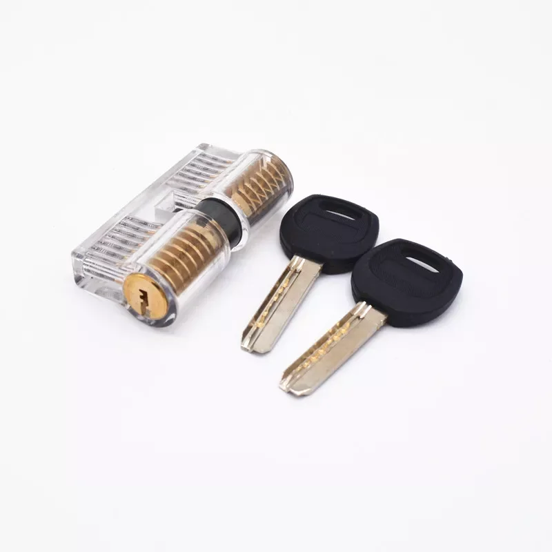 

Pick Set Acrylic Stainless Steel Transparent Visible Practice Cutaway Lock with 2 Keys Padlock Tool For Locksmith Supplier