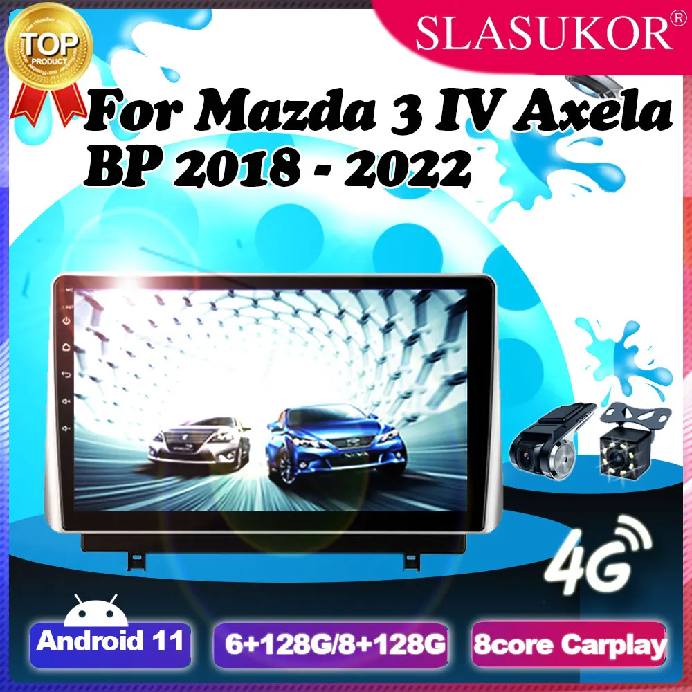 

10 Inch Android 11 Car Radio Auto For Mazda 3 IV Axela BP 2018 2019- 2022 Cable Fan GPS Navigation Multimedia Player Carplay DVD