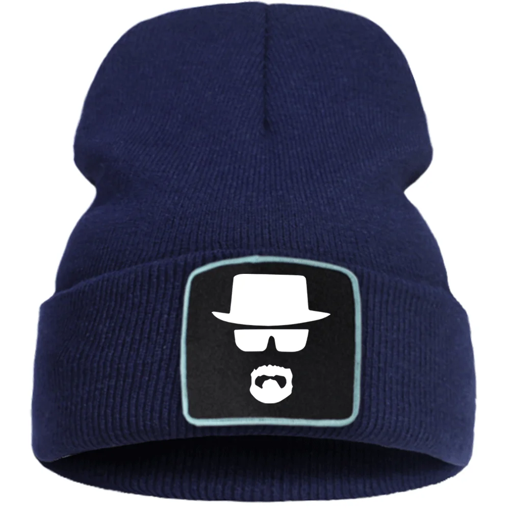 

Autumn Warm Knitted Caps Breathable Ski Beanie Hats Unisex Outdoor Skullies Hat Funny Heisenberg Harajuku Bonnet Cap Flexible