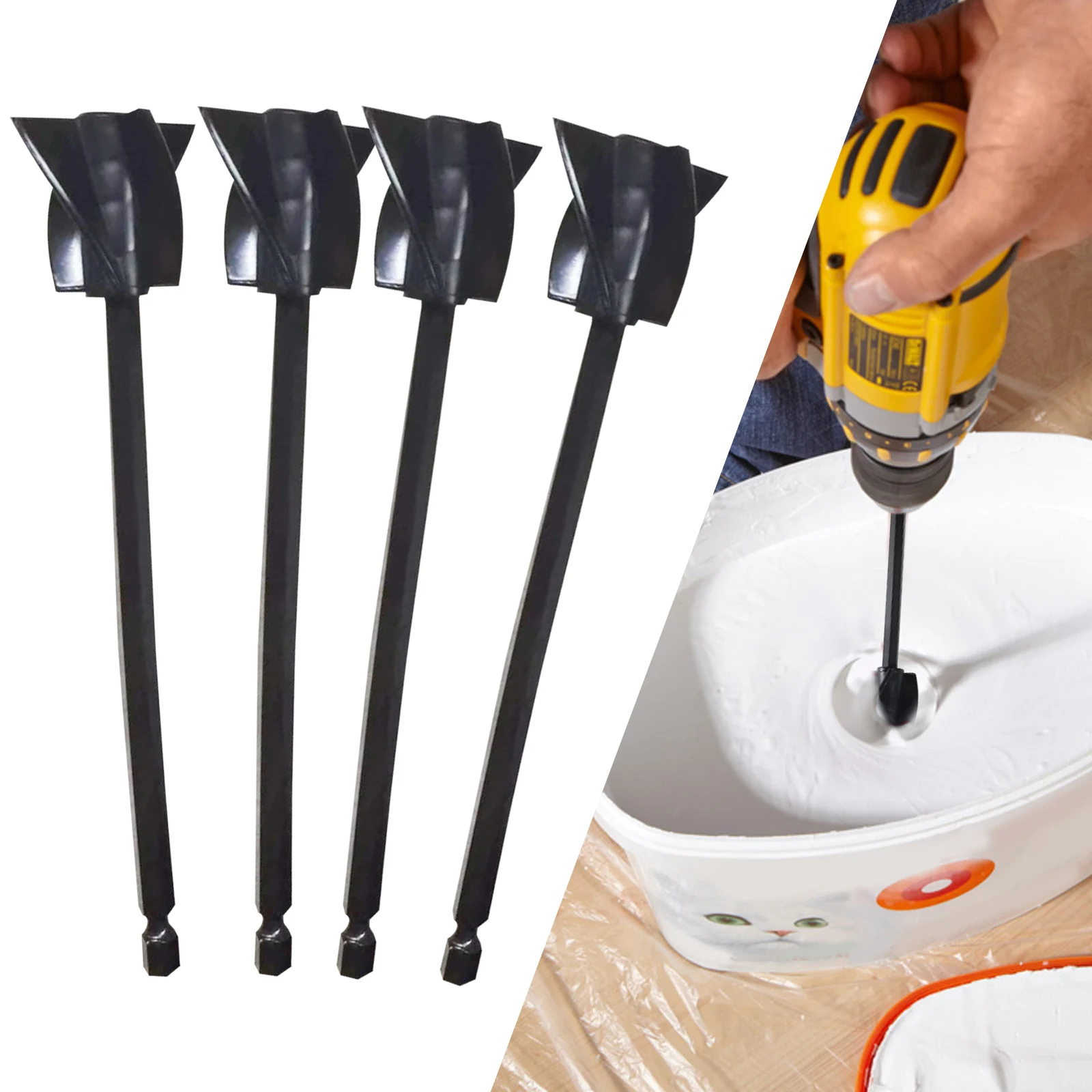 Paint Epoxy Resin Mud Power Mixer Rod Putty Cement Drill Tool For Mixing Plastic Paddle Replace Resin Mixer Drill Attachment
