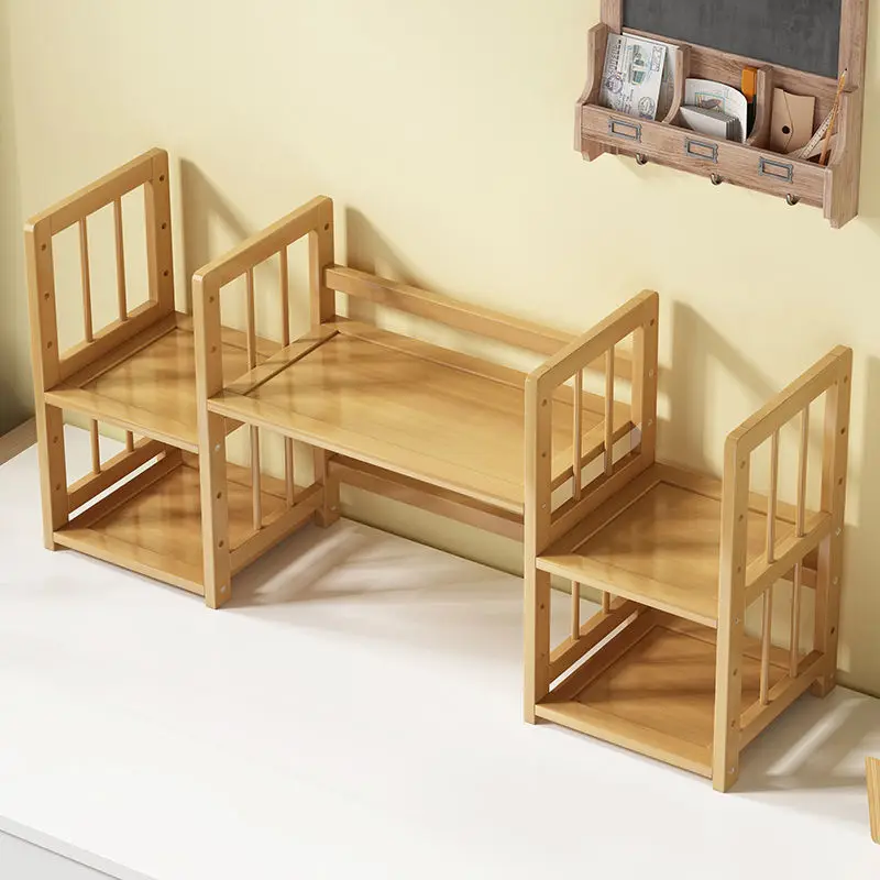

Aoliviya Sh New Simple Bamboo Small Bookshelf Office Desktop Storage Multi-Layer Desk Computer Desk Storage Rack Organizing Tran