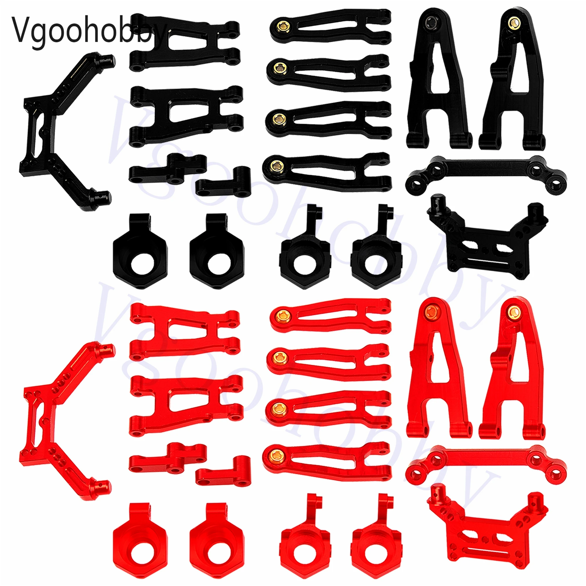 

Металлические подвесные рычаги рулевой опоры, рулевая сборка и амортизационные башни для 1/16 обновленных деталей радиоуправляемых автомобилей