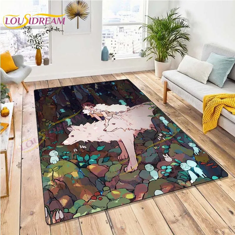 Ковер Princess Mononoke из японского аниме Nightwalker для гостиной с лесными духами и мультфильмов для детей.