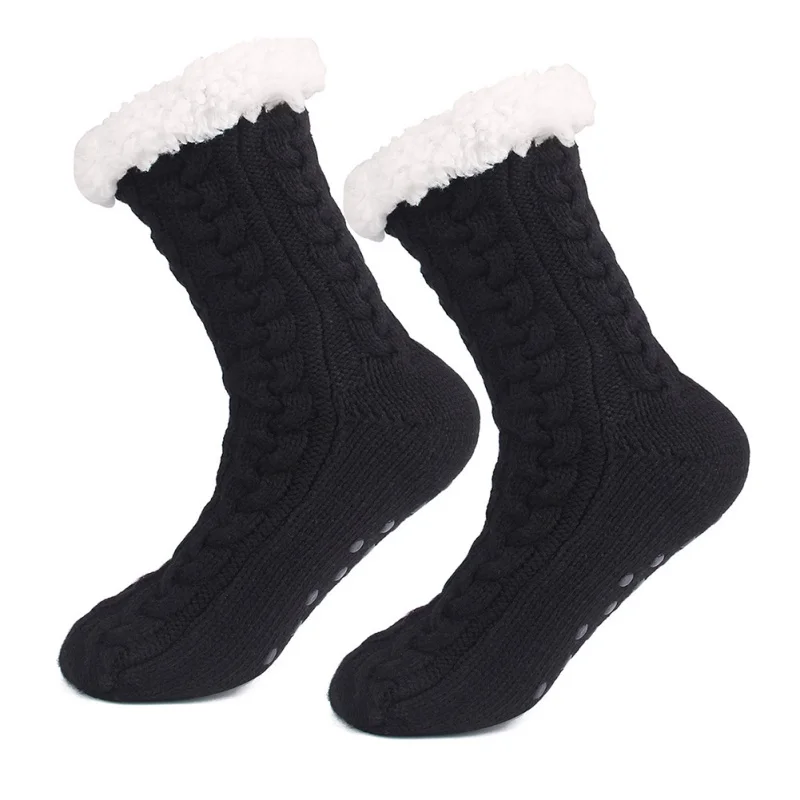 

Women Socks Soft Thick Fleece Warm Anti-Slip Slipper Home Bed Floor Socks Winter Warm Soft Warm Female Socks est Outdoor