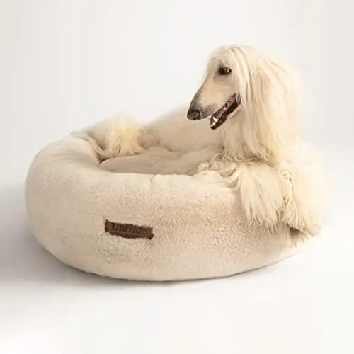 

Pet Bed - Medium (28" x 10") - Extra Soft Dog Bed - Removable Faux Fur Cover - Machine Washable - Helps Ease Pet Anxiety