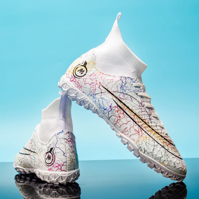 2022 Man's Soccer Shoes Adult Kid TF/FG Outsole Non-Slip Unisex Football Cleats Outdoor Lawn Breathable Sneakers New Arrival