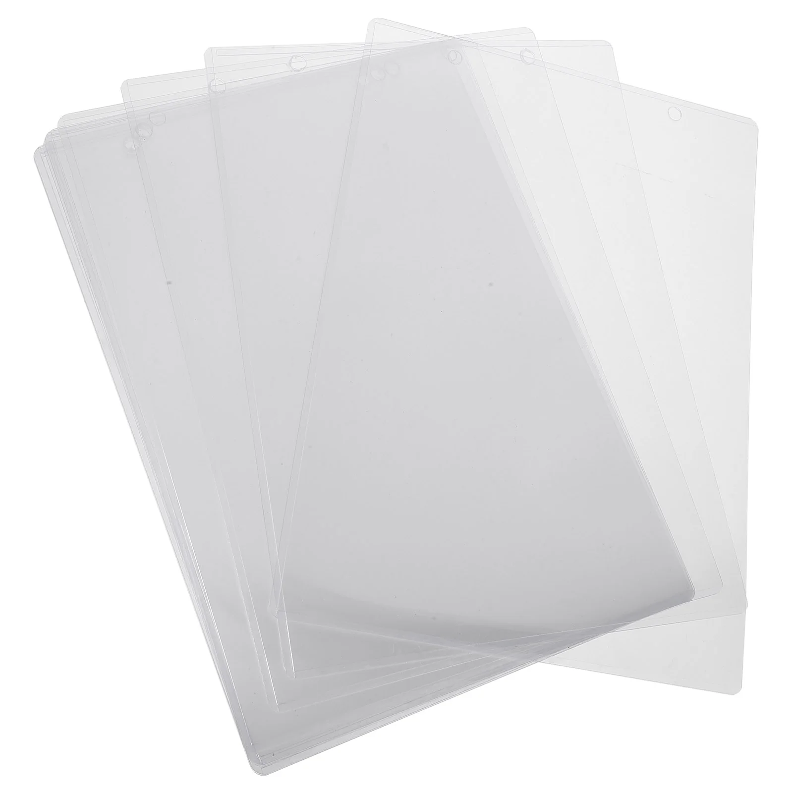 

10 Pcs Clear Paper Protectors Magazine Sleeves Protective Peg Hooks Page Abs Card Magnetic