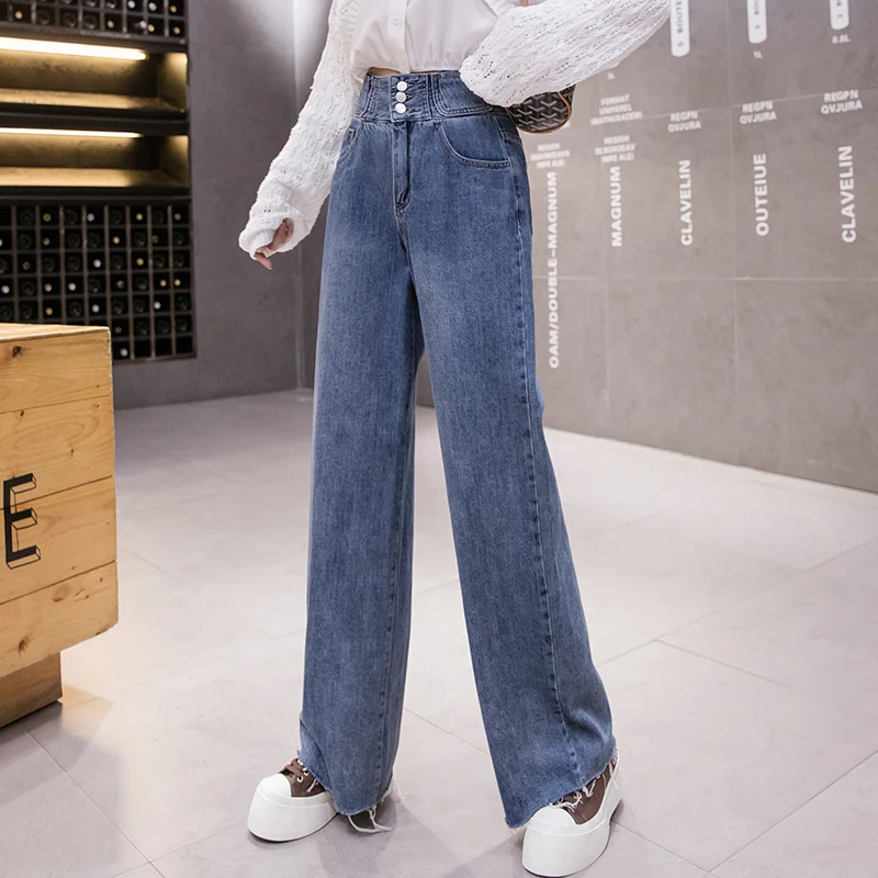 

Streetwear High Waist Women's Fashion Jeans Woman Wide Leg Pants Trousers Female Trousers Denim Bagge Mom Jeans straight S-5XL