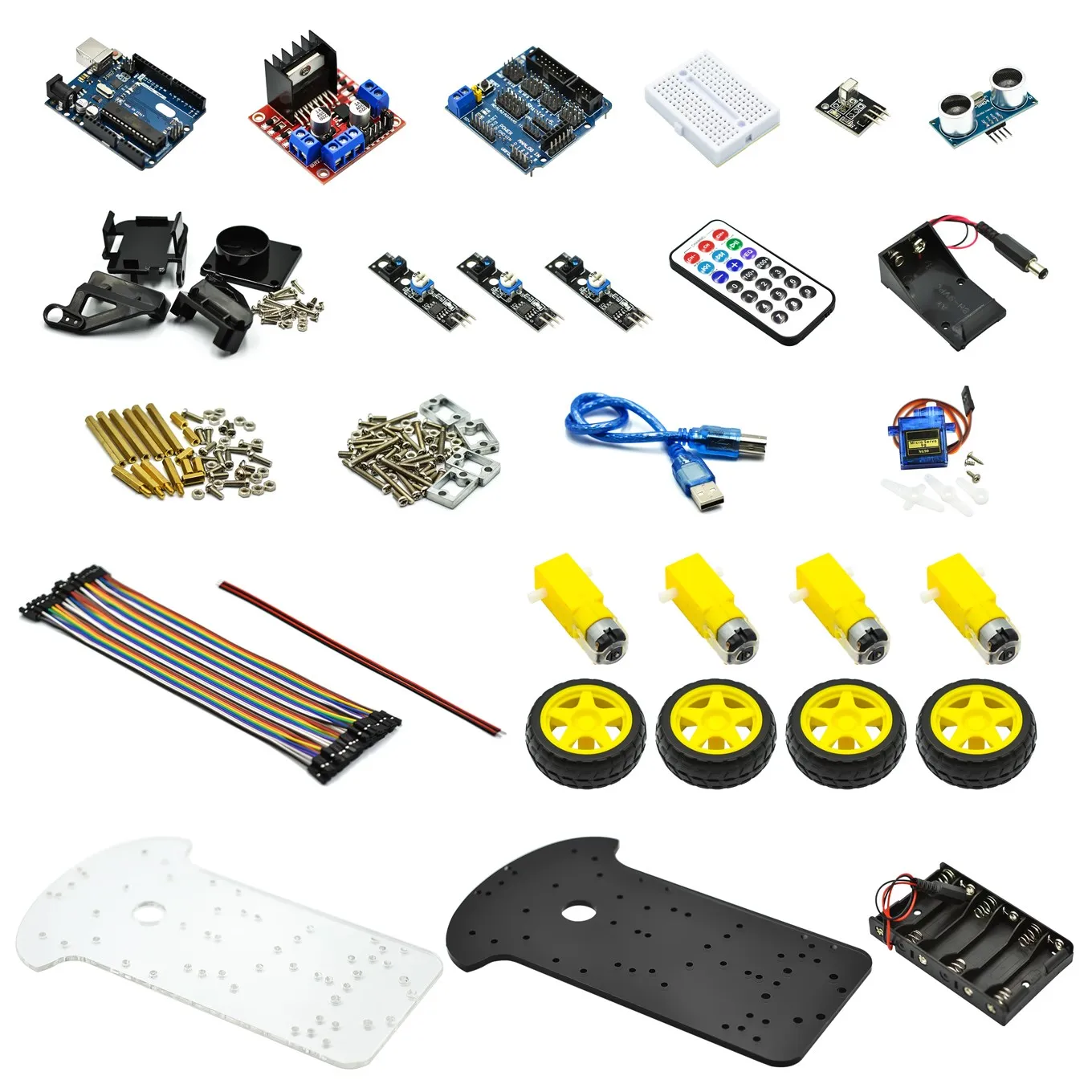 

Avoidance tracking Motor Smart Robot Car Chassis Kit Speed Encoder Battery 4WD Ultrasonic module For