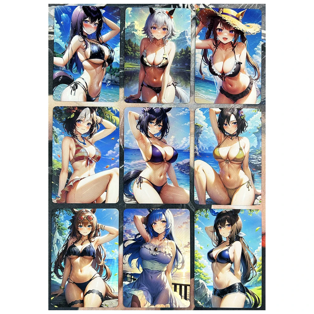 

9 шт./компл. красивые Дерби Токай Тио тишина сузука рефракция флэш-карта стиль купальника Классическая игра Аниме коллекционная карточка подарок игрушка