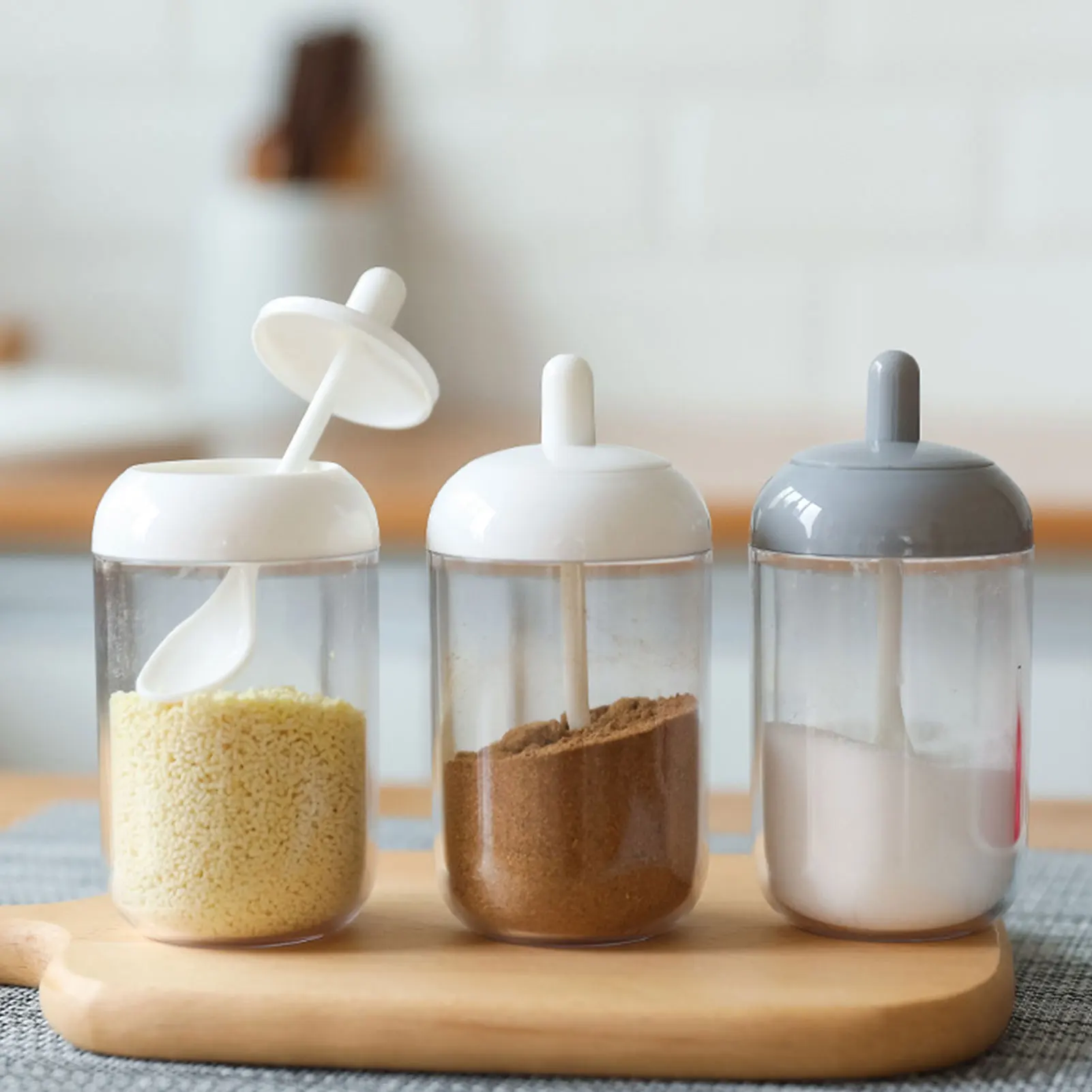 

Spice Dispenser Jar Seasoning Box Spice Jars Glass Kitchen Condiment Jars Storage For Salt Sugar Spice Pepper