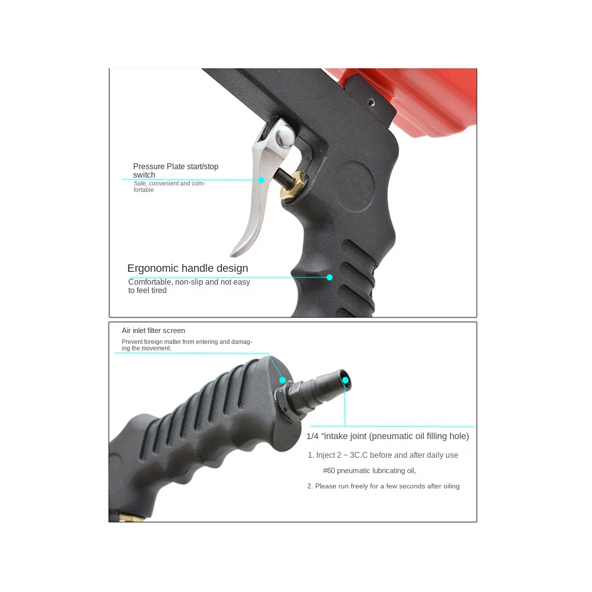 Пневматический Пескоструйный набор 90Psi гравитационный ручной устройство для