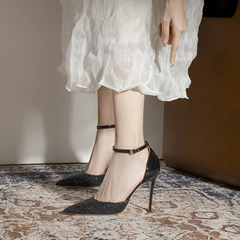 2023 Summer Brand Women's High Heels Shiny Women's Sandals Sexy Party Women's Pumps High Quality Comfortable Wedding Shoes