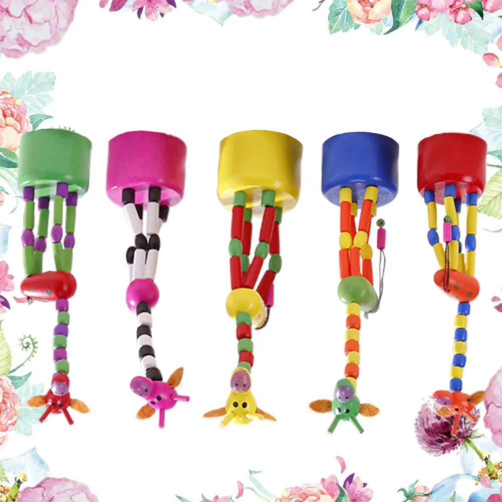 

3/5pcs Wooden Giraffe Puppets Toys Swing Dancing Standing Rocking Giraffe Push Up Toy Kids Intelligence Toy Random Pattern
