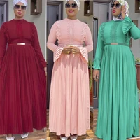 the new muslim fashion hijab long dresses women with sashes islam clothing abaya african dresses three colors