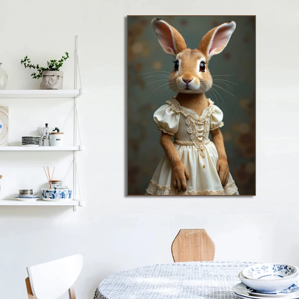 Плакат с Львом в костюме кролик платье Павлин сова корова обезьяна утка лошадь