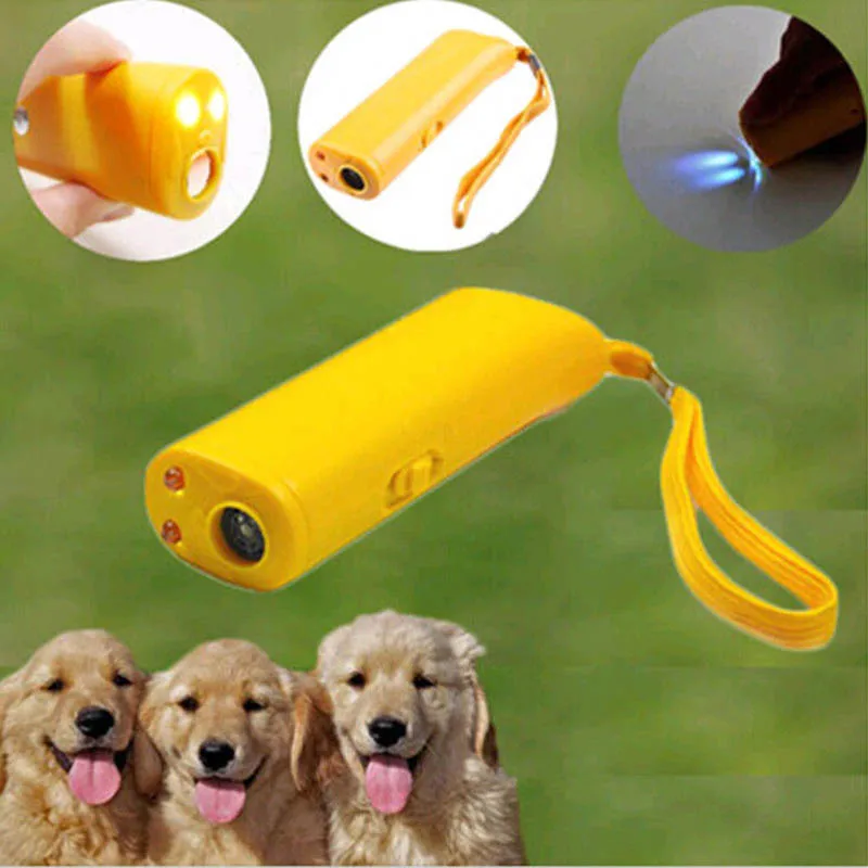 

1 pc Plastic Ultrasonic LED Flashlight Stop Bark Dog Repeller Training Device Pet Accessories Anti Barking Dog Repeller