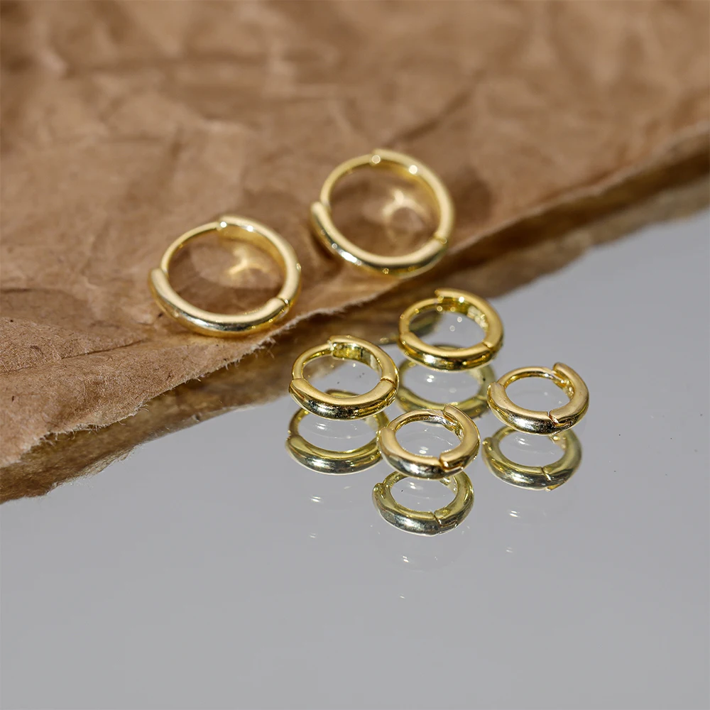 

BOAKO 925 Sterling Silver Mutiple Size Circle Earring Fashion Glossy Hoop Earrings For Women Cartilage Piercing Pendientes