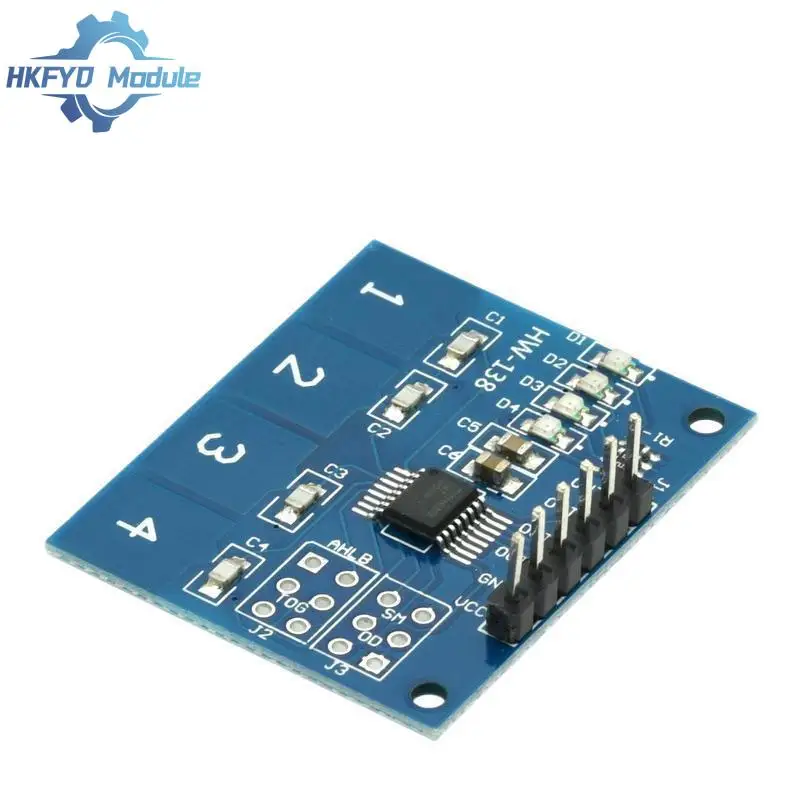 4-канальный цифровой сенсорный емкостный модуль коммутатора TTP224 1 шт.