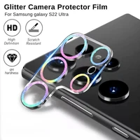 for samsung galaxy s22 ultra luxury glitter camera lens protector back lens cover tempered glass