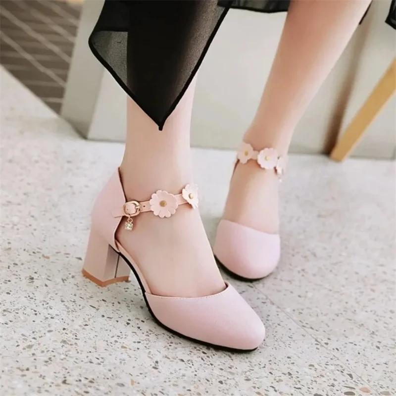 

Cresfimix Women Fashion Round Toe Elegant Beautiful High Quality Buckle Strap High Heel Shoes Lady Classic Comfort Pumps A1229