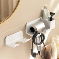hair dryer holder wall mounted bathroom organizer hair dryer storage rack multifunction wall shelves for bathroom accessories