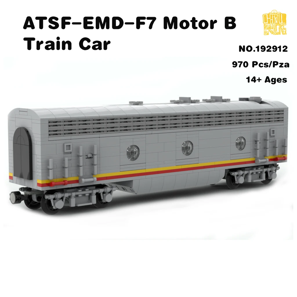 MOC- 192912 ATSF-EMD-F7 Motor B 1:45 модель поезда с PDF-рисунками строительные блоки кирпичи