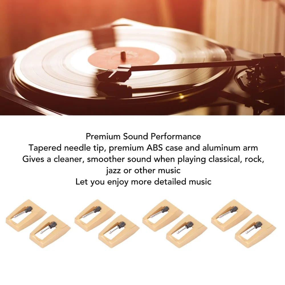 Фото Золотистая позолоченная сменная игла для проигрывателей Victrola / Crosley / ION / Jenson / Boytone / York Yorx №4