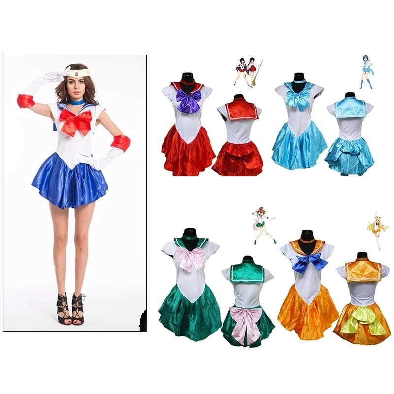 Японская серия аниме девочка воин Классический косплей костюм женская модель