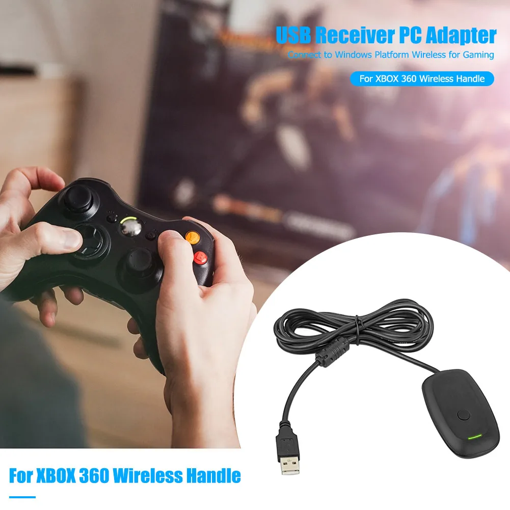 

Game Console Controller PC Receiver Supports Windows XP/Vista System Wireless Gamepad USB Receiver for Xbox 360 Wireless Handle
