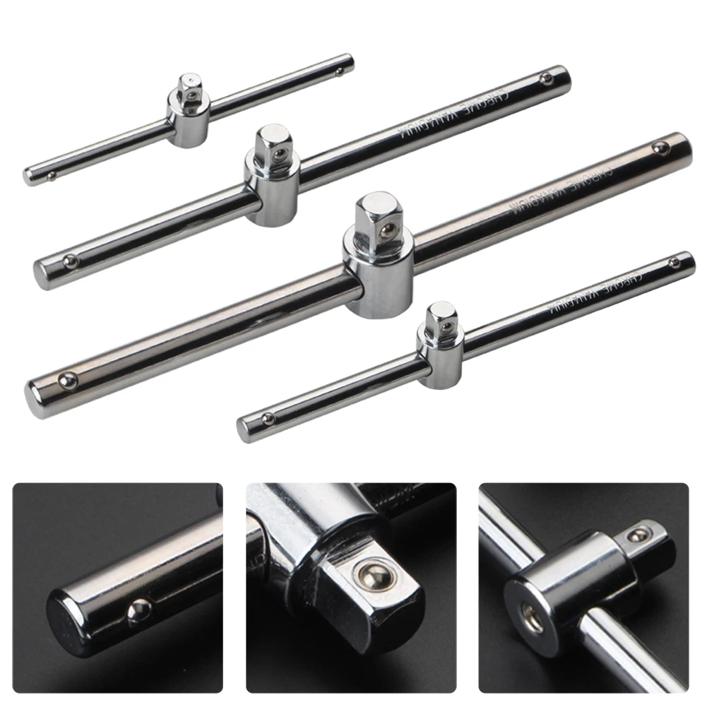 

1/4" 3/8" 1/2" Drive Socket Wrench Extension Sliding T Bar Socket Adapter Sliding Rod Auto Repair Tools Lengthened Sliding Rod