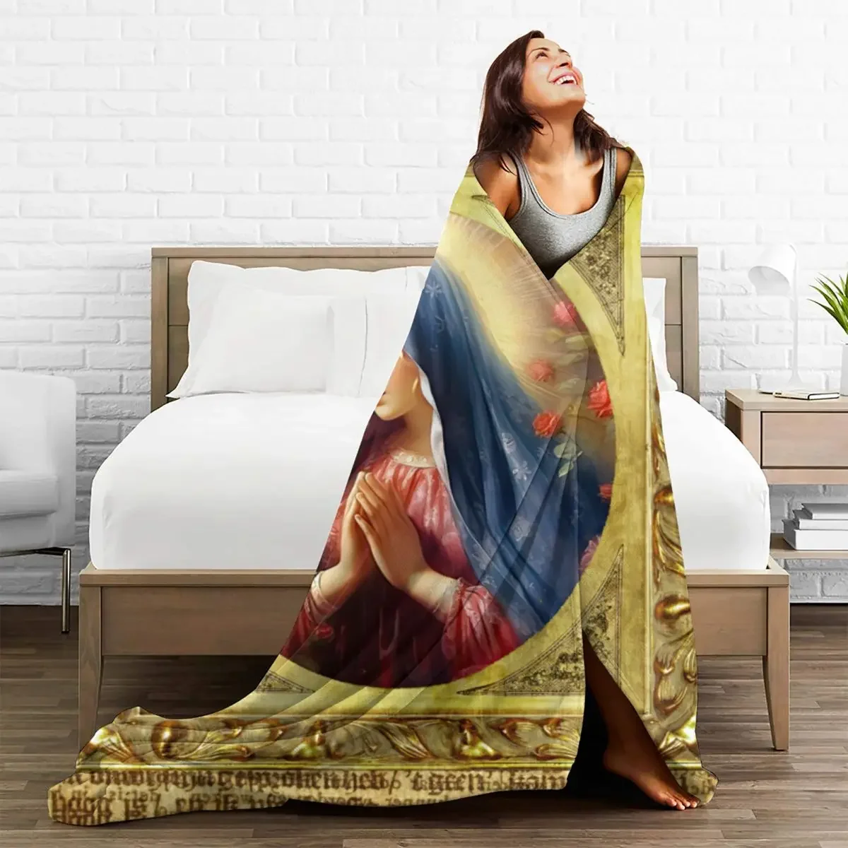 Теплое Мягкое Коралловое Флисовое Одеяло Винтажное Золотое Фланелевое Для