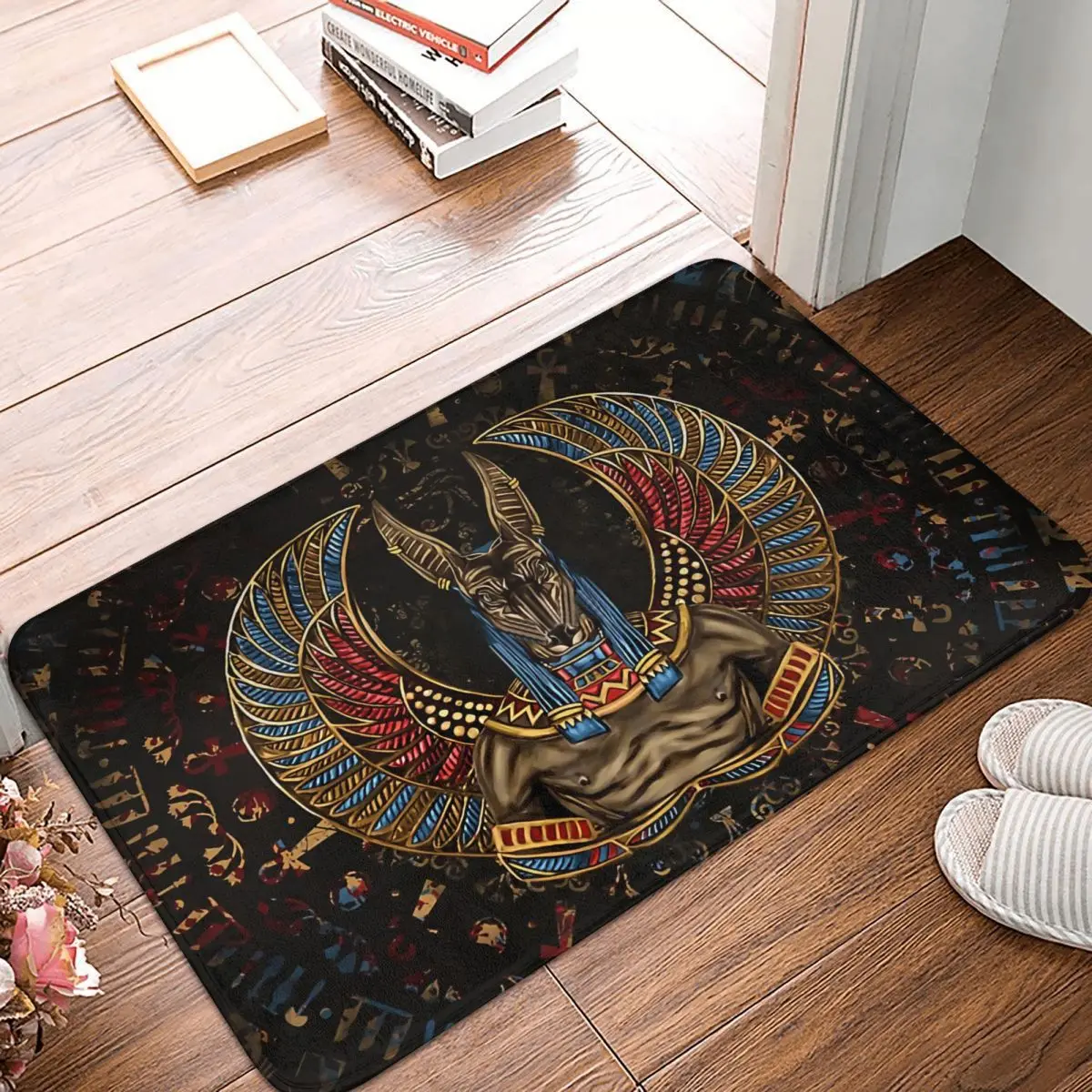 

Non-slip Doormat Anubis Egyptian God Bath Bedroom Mat Outdoor Carpet Home Modern Decor