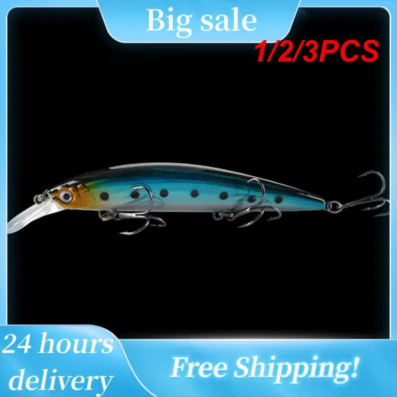 

1/2/3PCS 13.5cm/15g Fishing Lure Realistic Sharp Hook Long Throw Bright Color Fishing Ring Bead Minnow Hard Lure Bait Floating