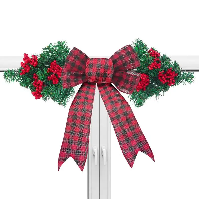 Outdoor Christmas Wreath Winter Wreaths Wall Decor Christmas Tree Artificial Wreath With Bow 23 Inch Christmas Door Decor Front