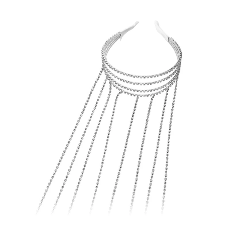 

Rhinestones Tassel Headband Hair Chain Headband Bling HeadChain Tassel Hair Rope