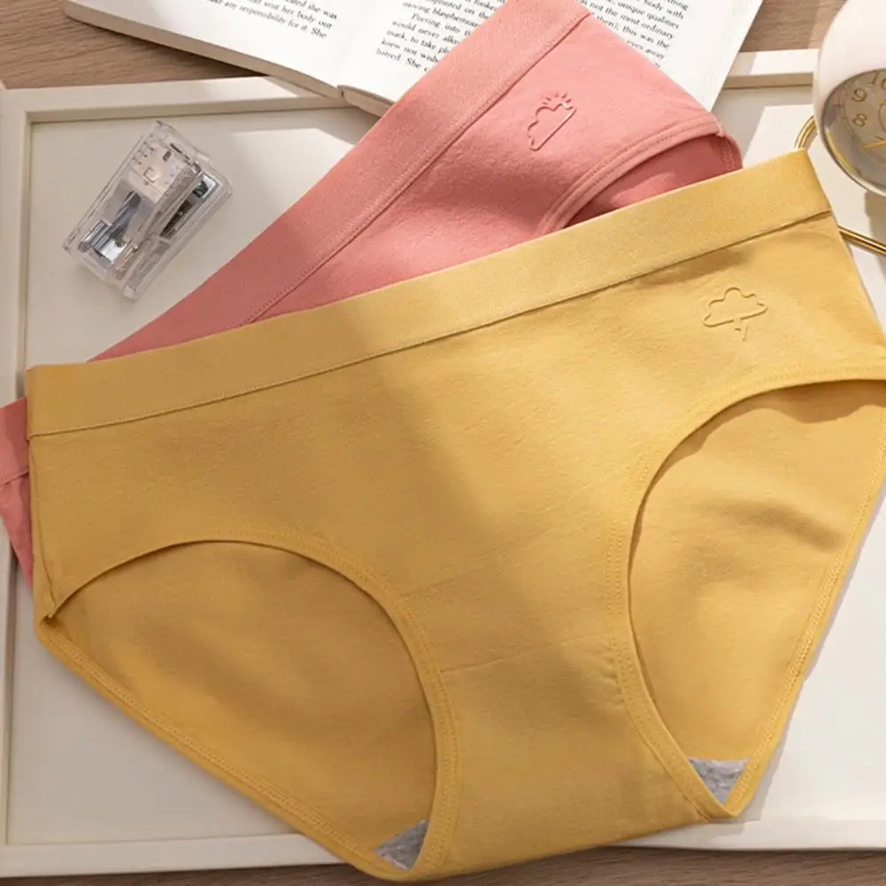 

Elastic Waist Panties Seamless Moisture Wicking Women's Briefs Anti-septic Tummy Control Underwear for Ladies Mid Waist Elastic