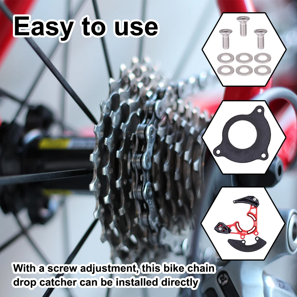 

Bicycle Chain Guide Single Disc Aluminum Alloy Drop Catcher Cycling Lightweight Plate Frame Guard Protector Set Accessory Gold