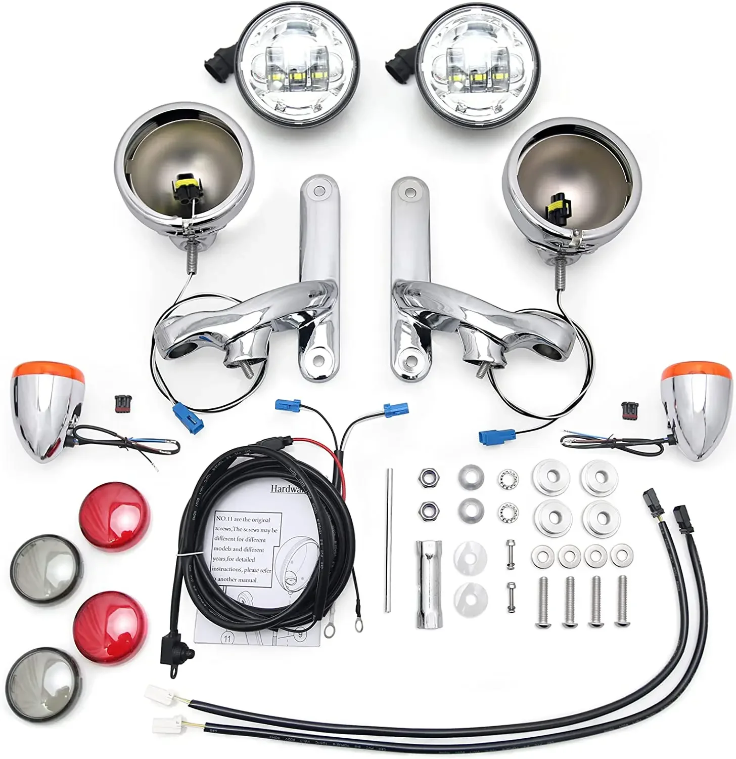Вспомогательное точечное освещение для мотоцикла с жгутом проводов указатели