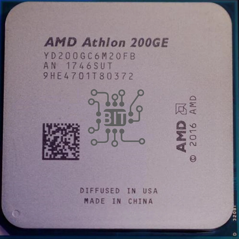 Процессор AMD Athlon 200GE X2 200GE 3, 2 ГГц двухъядерный четырехпоточный процессор для геймеров Socket AM4 DDR4 RAM 14 нм 65 Вт Процессор